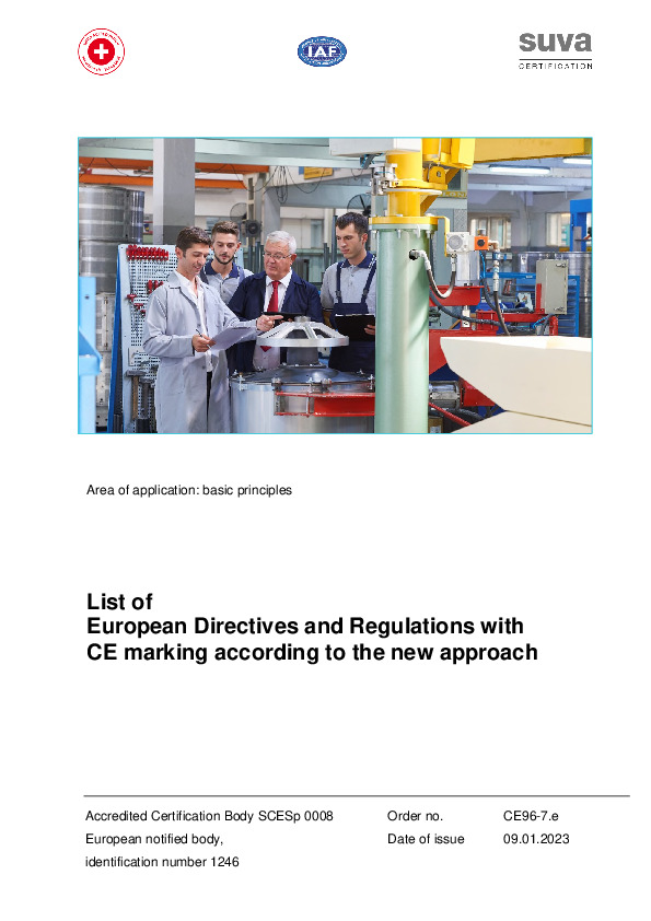CE marking – European "New Approach" Directives