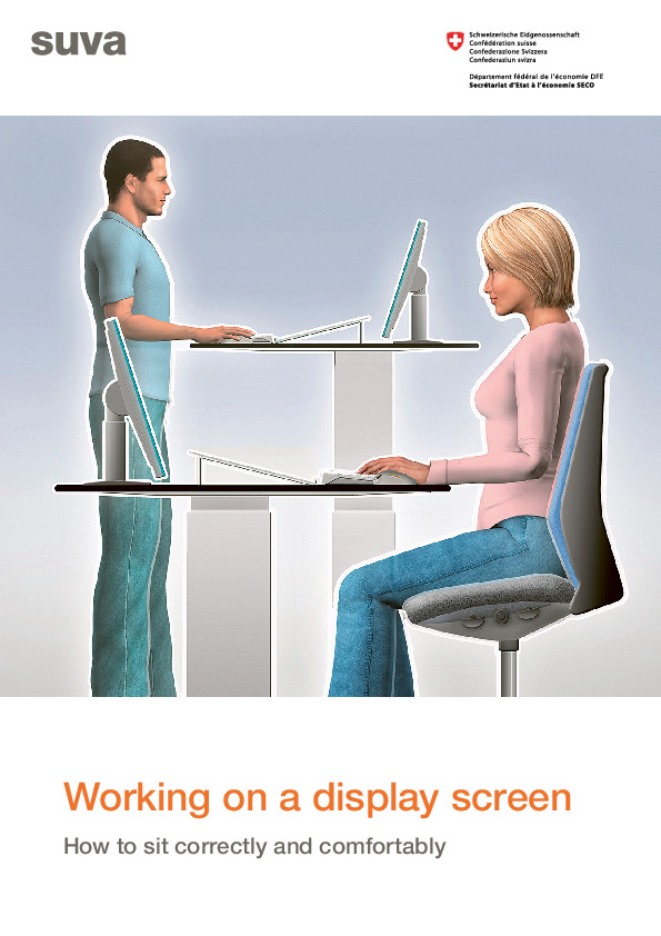 Maintaining good posture when working at a screen