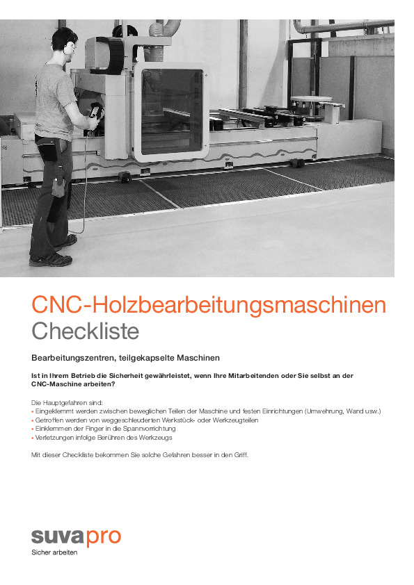 Checkliste CNC-Holzbearbeitungsmaschinen: Sicher nutzen