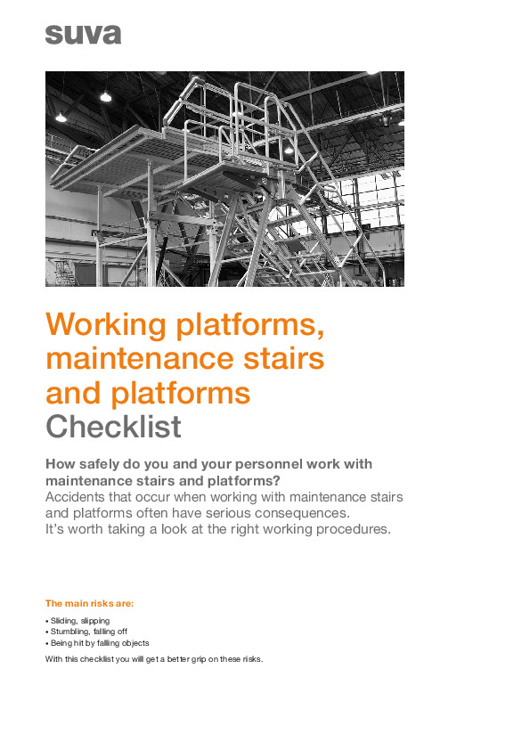 Working platforms, maintenance stairs and platforms