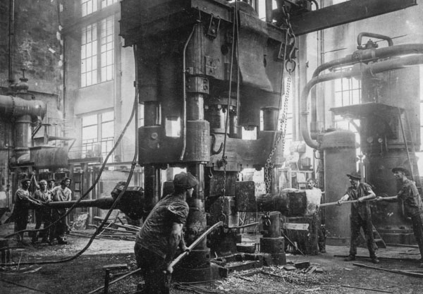 Atelier de la société Sulzer à Winterthour, vers 1900