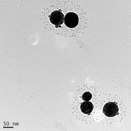 Nanoparticella di argento, immagine ingrandita 40 000 volte