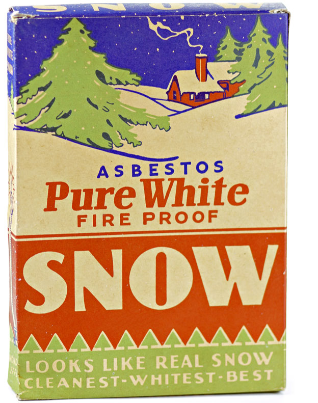 Una confezione di neve di amianto, USA, intorno al 1940