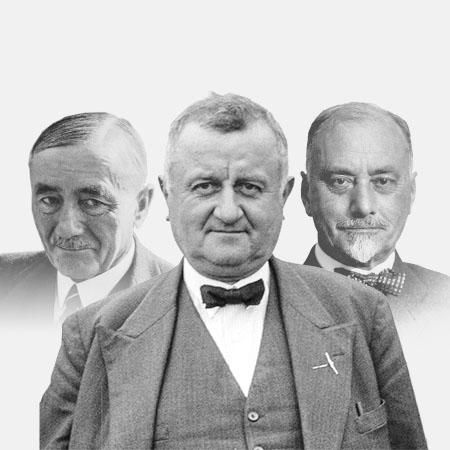 La commissione di esperti: Gottfried Bosshard, Eugen Bircher, Charles Simon