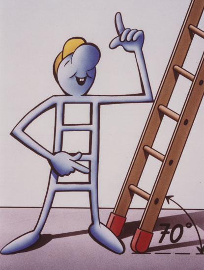Prevenzione degli infortuni con un tocco di umorismo: campagna sulle scale nel 1988