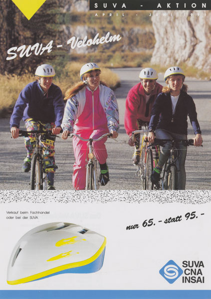 Prevenzione degli infortuni mediante apposite iniziative, come quella del casco per bici nel 1991