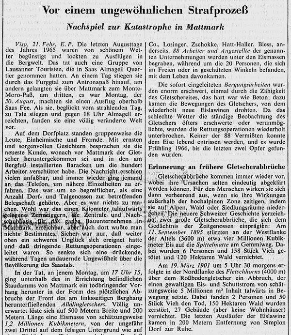 Neue Zürcher Zeitung, 21 febbraio 1972, pagina 13