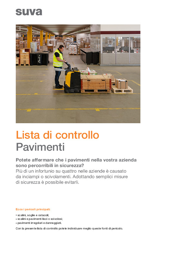 Lista di controllo: pavimenti
