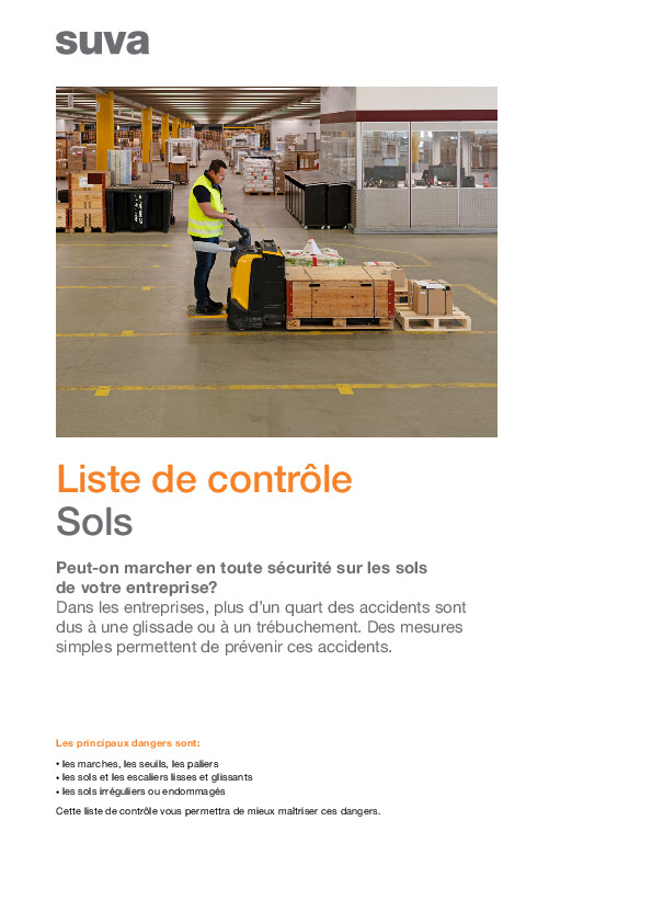 Liste de contrôle «Sols»