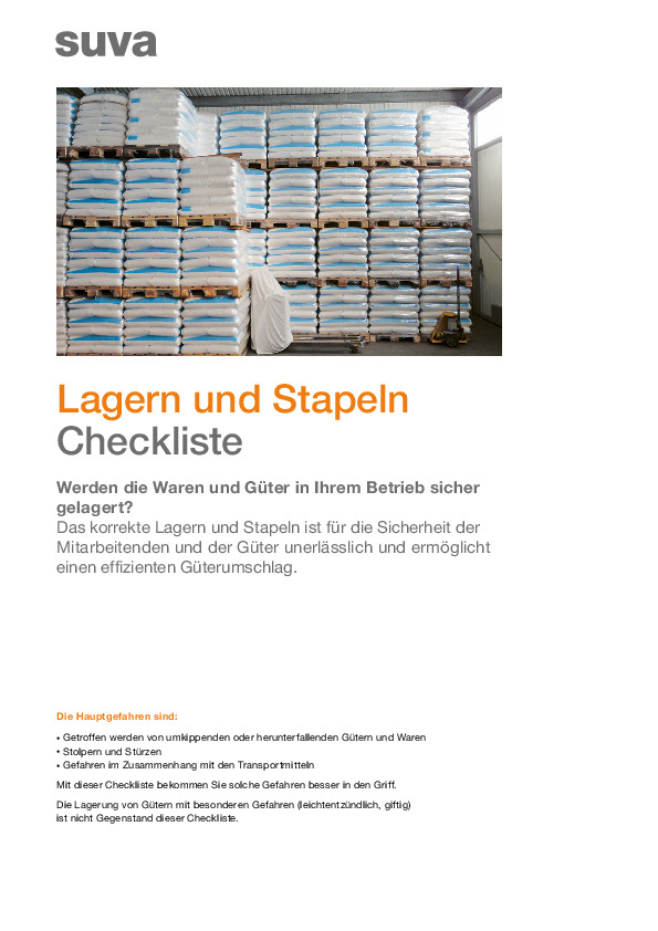 Checkliste Stapeln und Lagern: Sicher und effizient