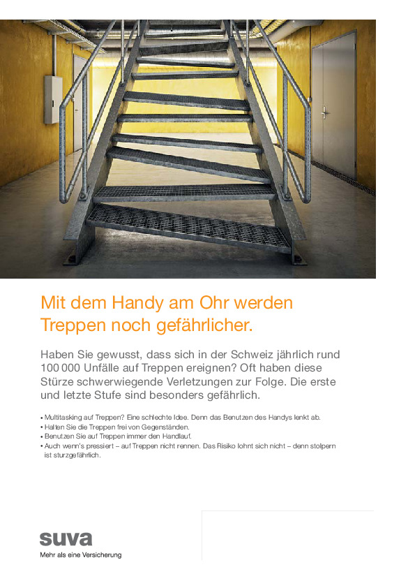 Mit Handy noch gefährlicher: Treppensteigen