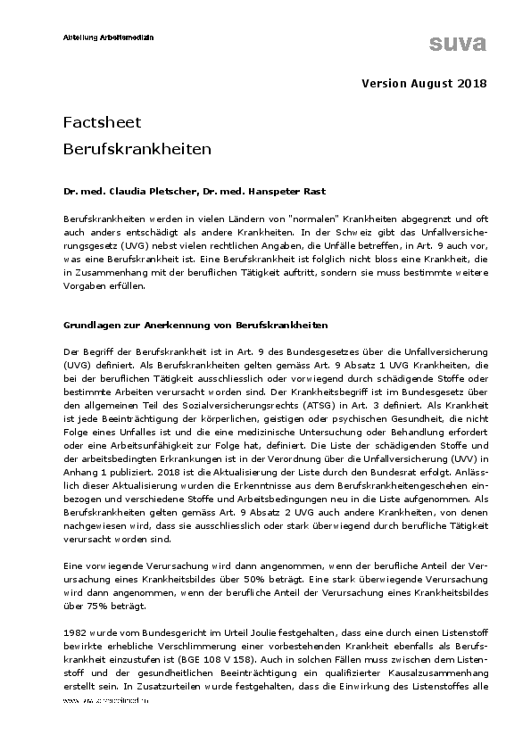 Berufskrankheit: Definition, Statistik, Anerkennung