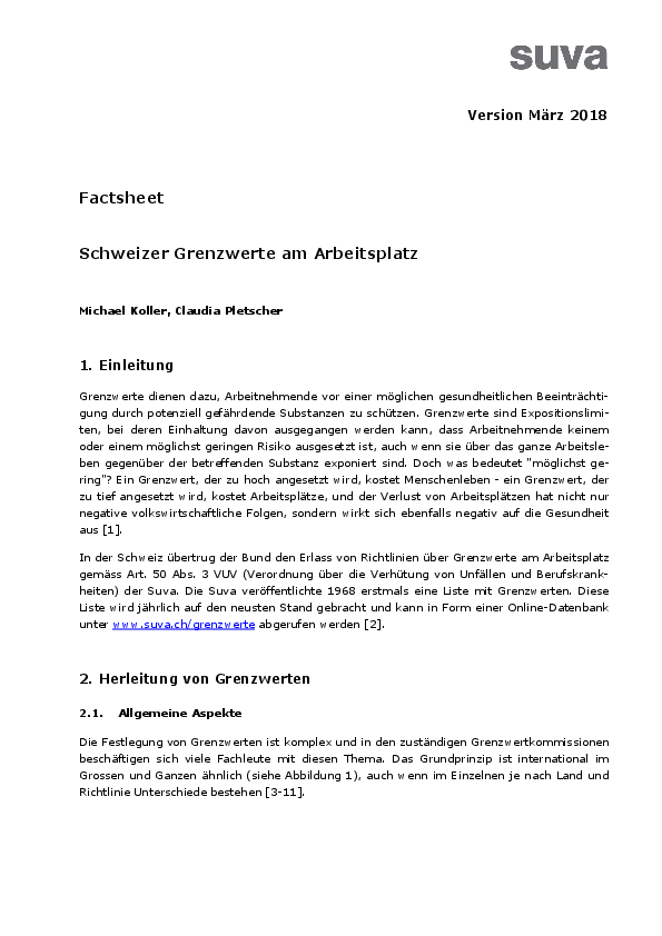 Grenzwerte: Herleitung, MAK- und BAK-Werte