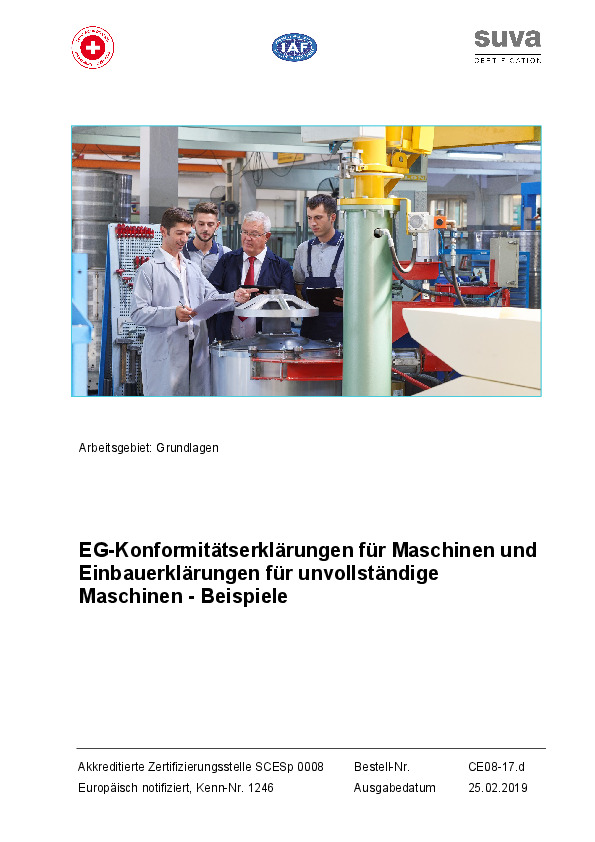 EG-Konformitätserklärungen für Maschinen: Beispiele