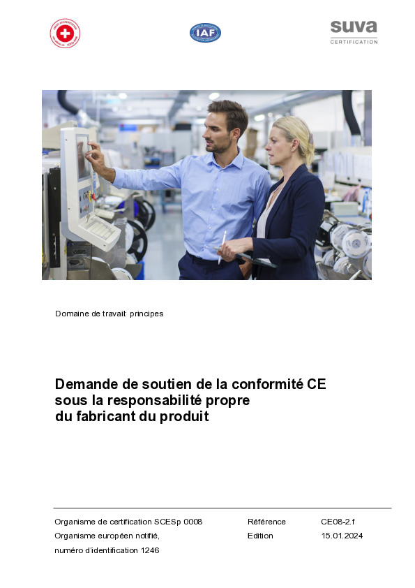 Demande pour les fabricants: évaluation de la conformité CE
