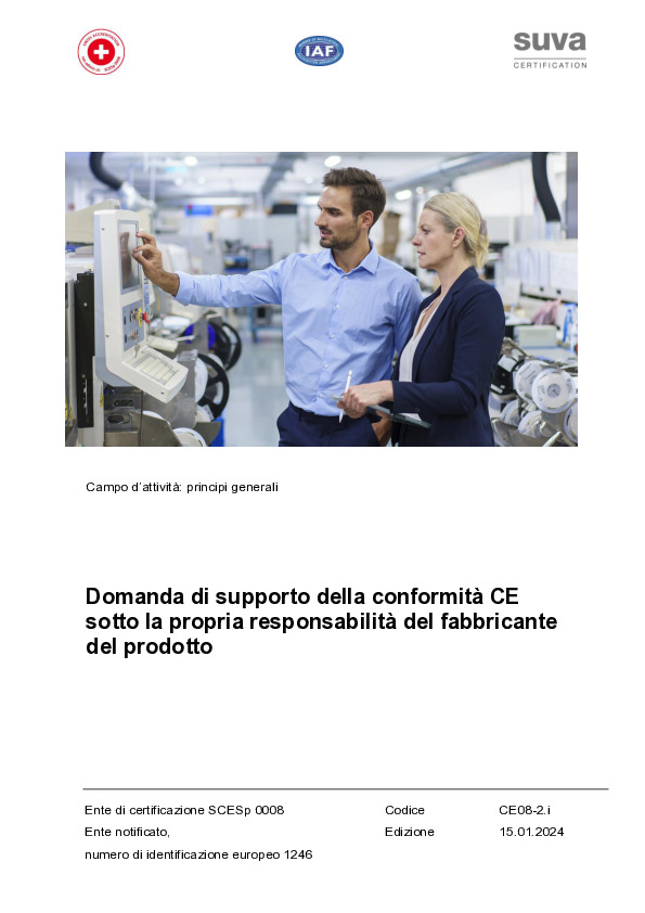 Domanda per fabbricanti: consulenza sulla conformità CE