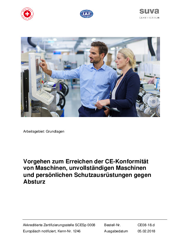 Konformität für Maschinen oder PSAgA erreichen