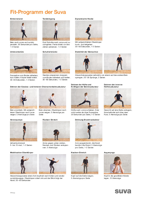 Plakat: Mit Dehnübungen beweglich bleiben