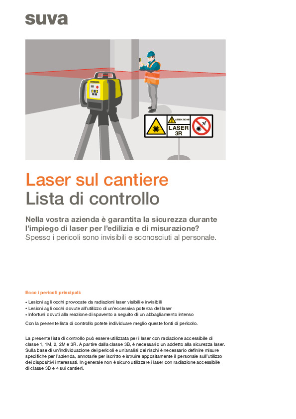 Lista di controllo Laser sui cantieri