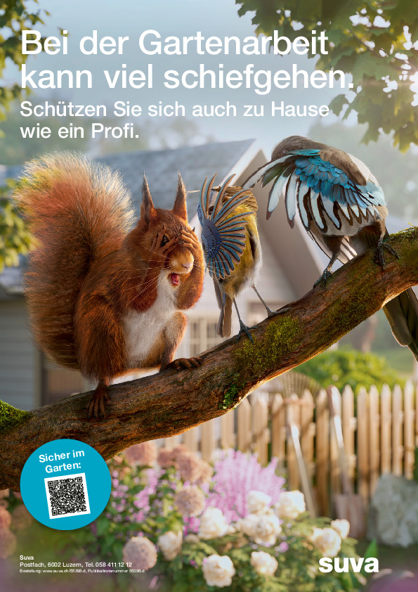 Plakat: Profis schützen sich auch bei der Gartenarbeit