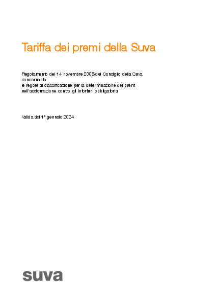 Tariffa dei premi della Suva 2024