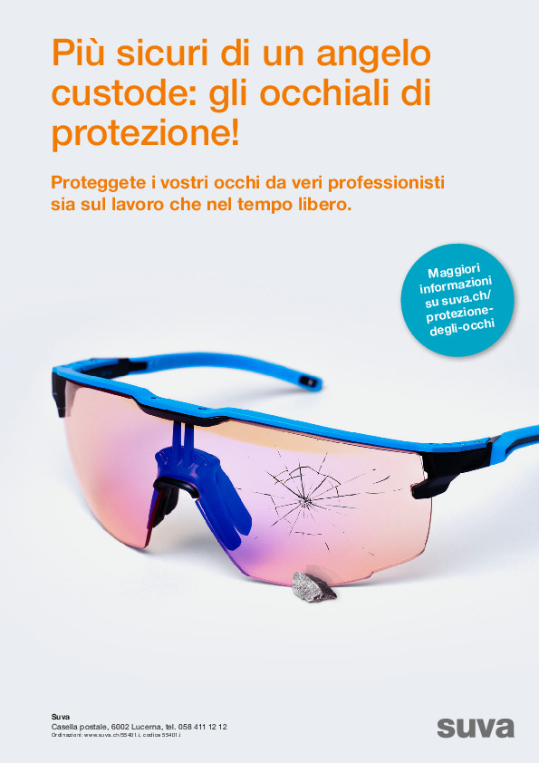 Indossare gli occhiali di protezione ed evitare lesioni