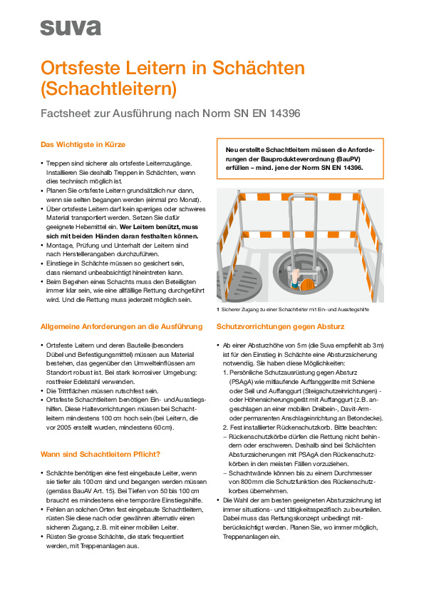 Für sichere Schachtleitern sorgen