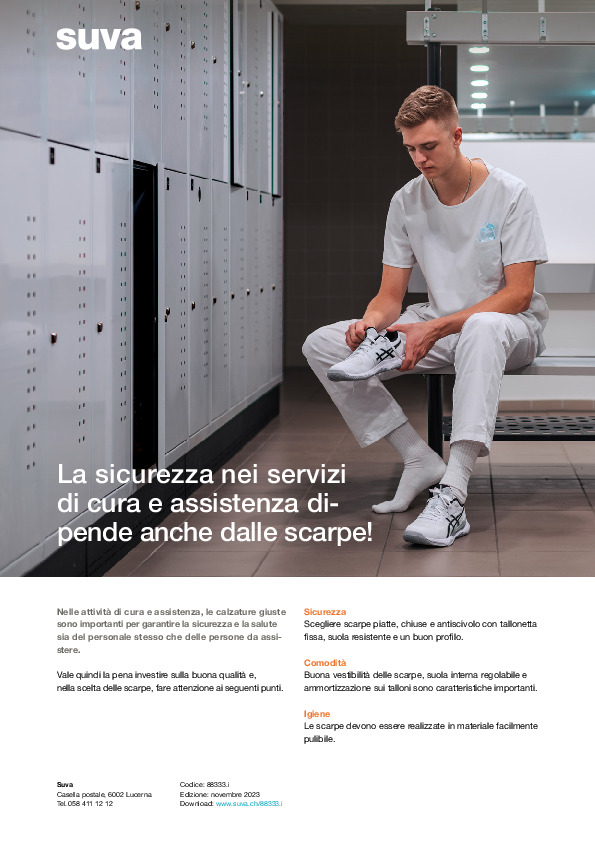 Calzature da lavoro corrette per il personale curante