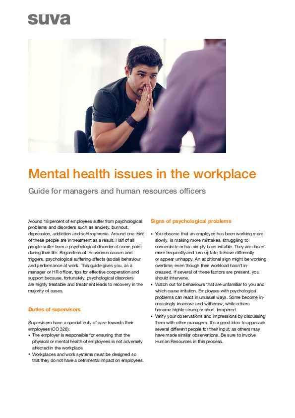 Mental Health at Work: Guide for Managers