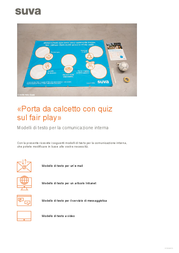 «Porta da calcetto con quiz sul fair play»: i modelli di testo per la comunicazione interna