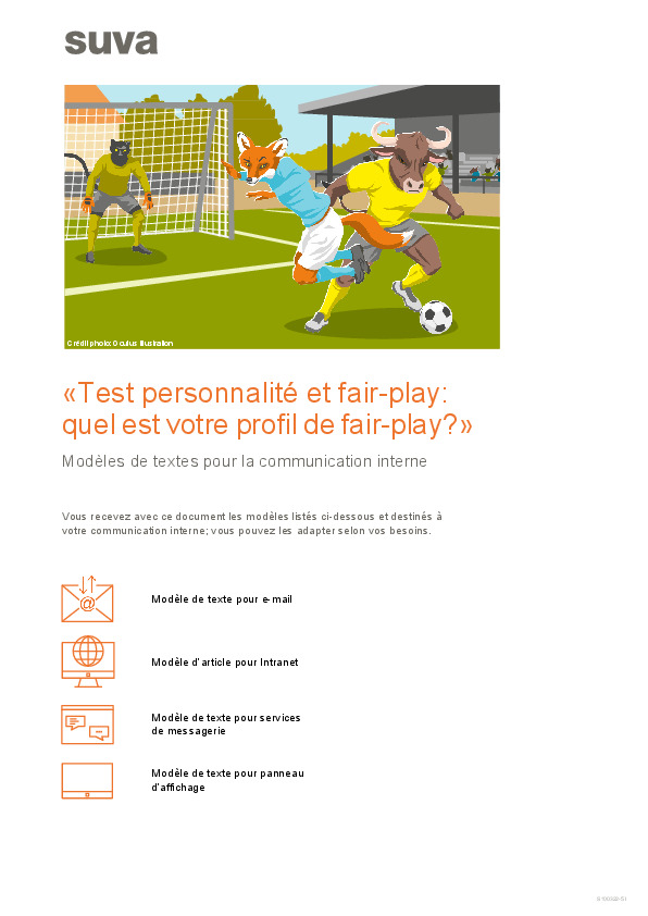 «Fair-play au football»: modèles de textes pour la communication interne
