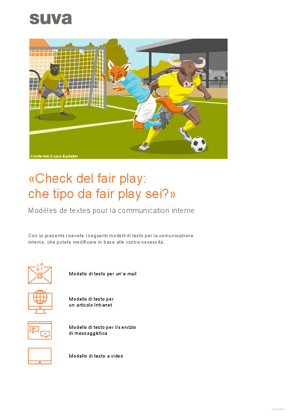 «Fair play nel calcio»: i modelli di testo per la comunicazione interna