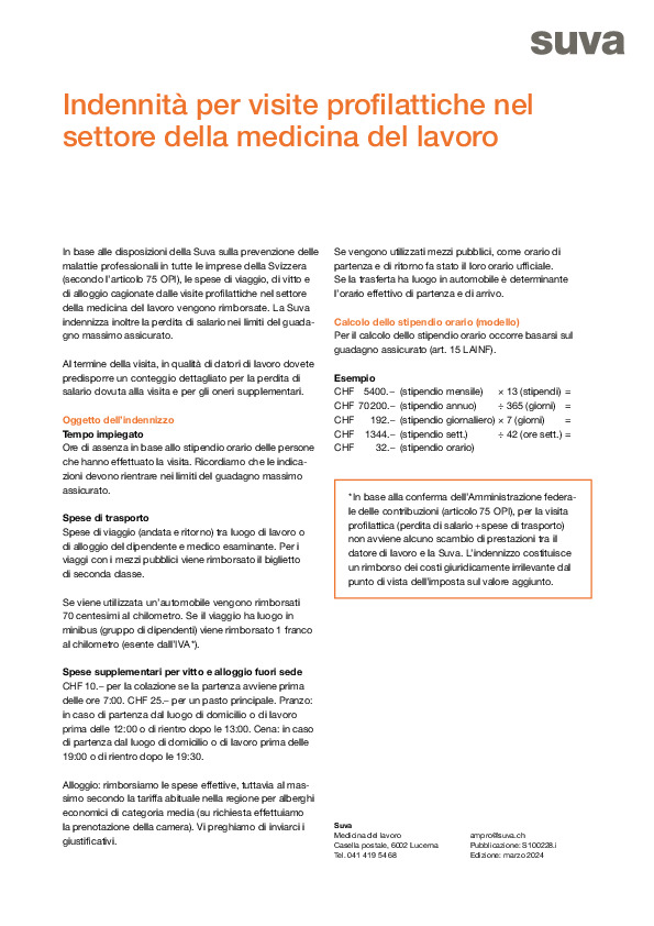 Rimborso per la visita medica profilattica nell’ambito della medicina del lavoro