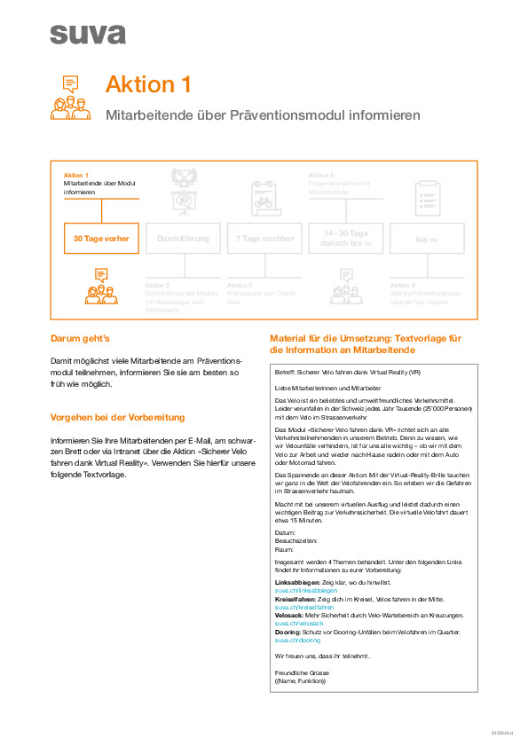 Mitarbeitende über Präventionsmodul informieren