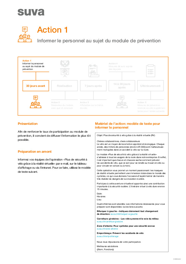 Informer le personnel au sujet du module de prévention