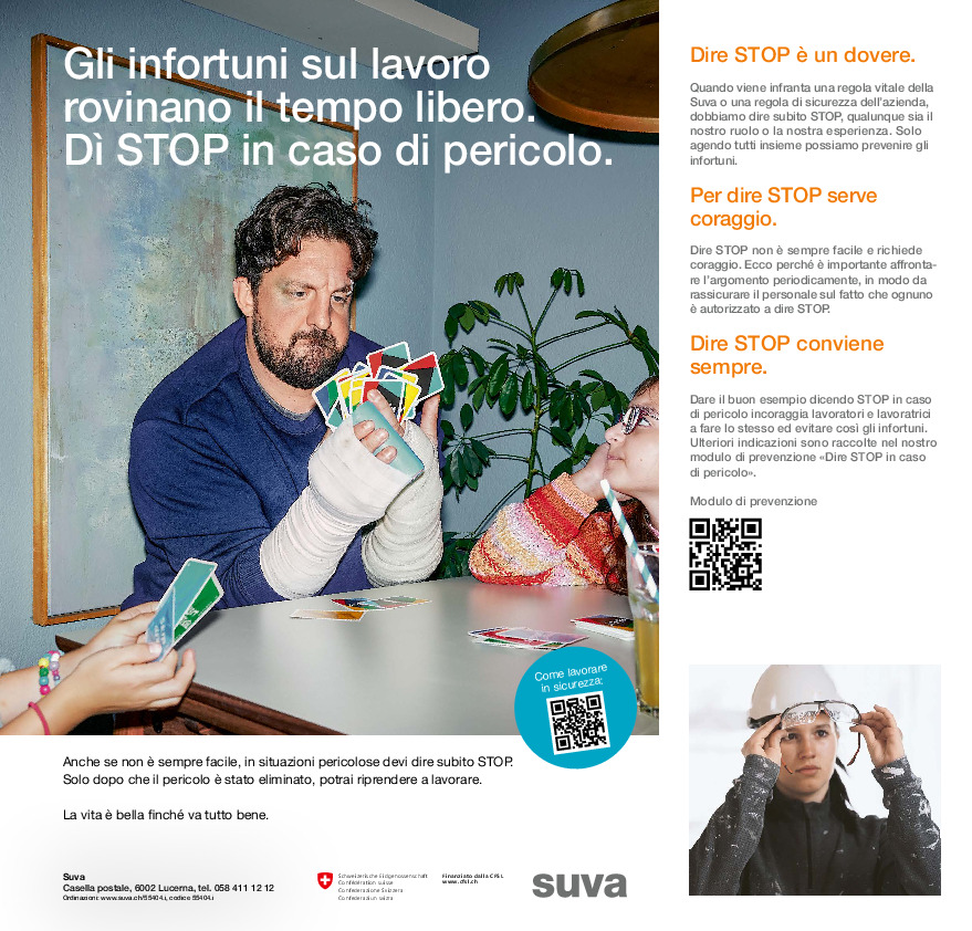 Dire STOP in caso di pericolo: manifestino