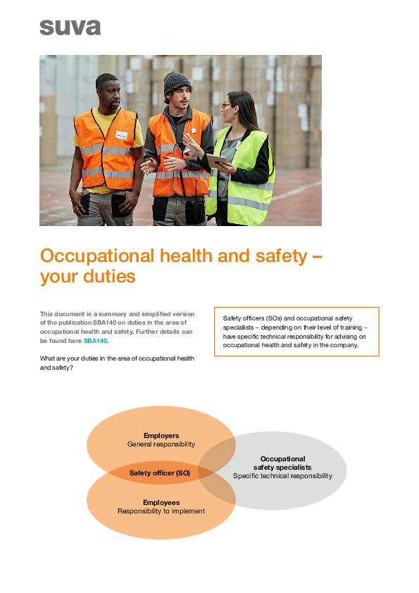 Occupational safety and health protection – duties