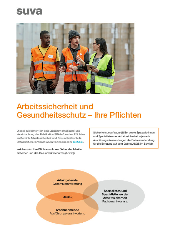 Arbeitssicherheit und Gesundheitsschutz - die Pflichten