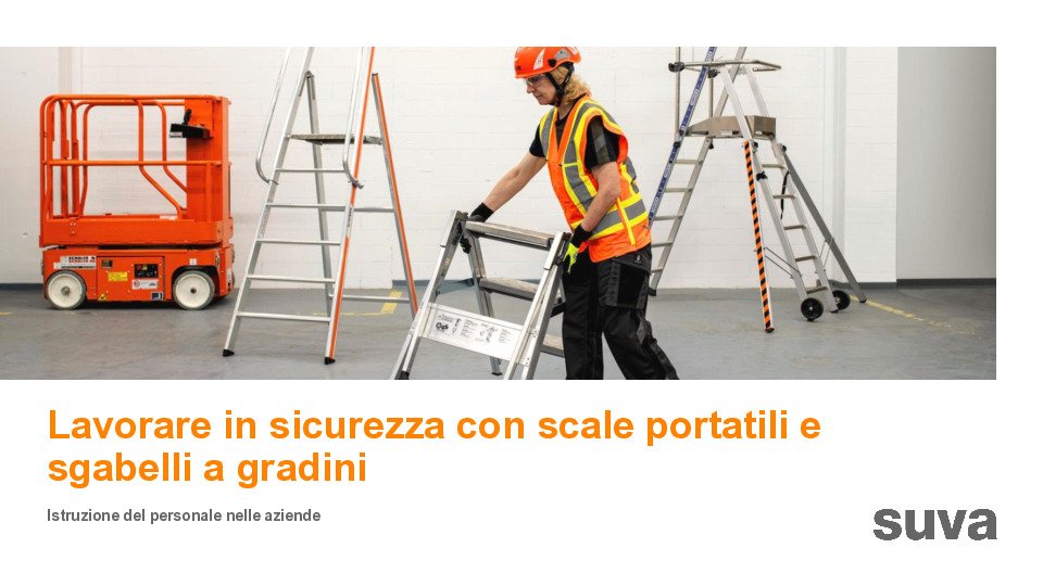 Lavoro sicuro con scale portatili e sgabelli a gradini