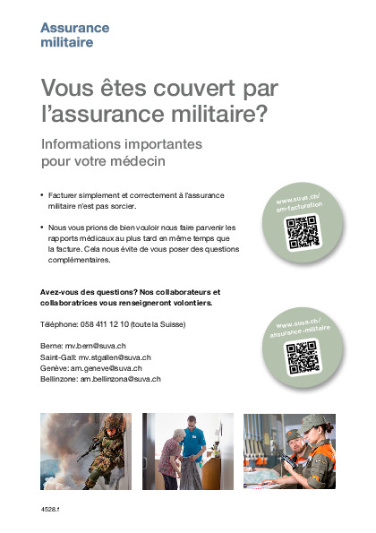 Flyer relatif à l’assurance militaire