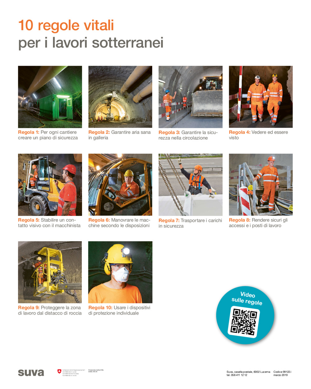 10 regole vitali per i lavori in sotterraneo Poster magnetico