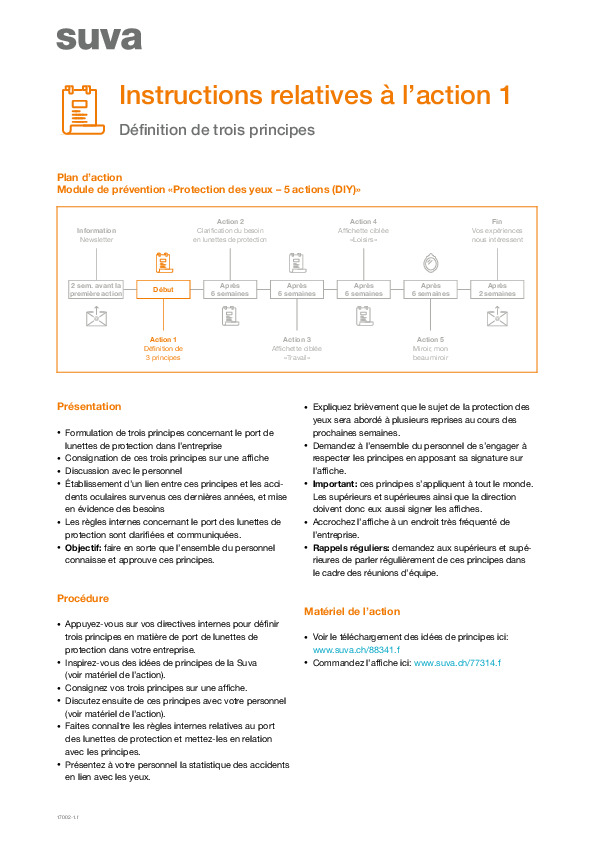 Instructions relatives à l’action 1: Définition de trois principes