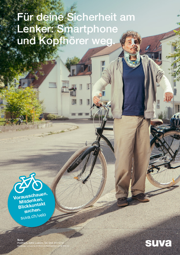 Kleinplakat Velo: «Für deine Sicherheit am Lenker»