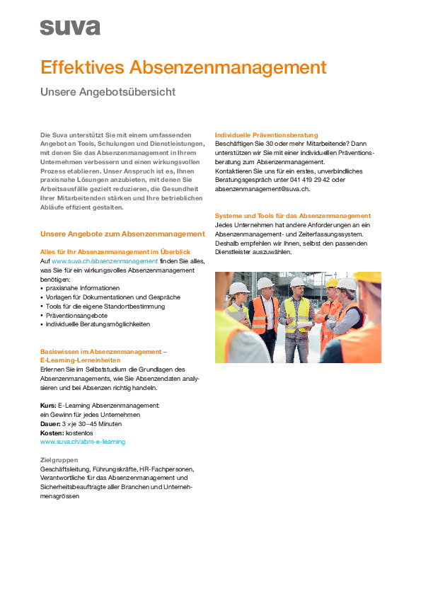Factsheet: Effektives Absenzenmanagement