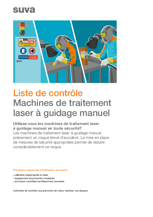 Liste de contrôle: Machines de traitement laser à guidage manuel