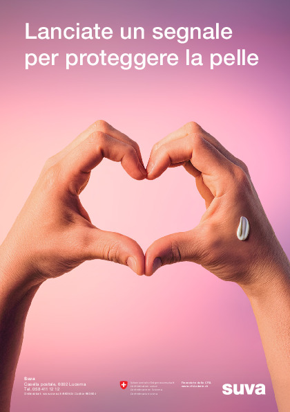Volantino «Lanciate un segnale per proteggere la pelle»