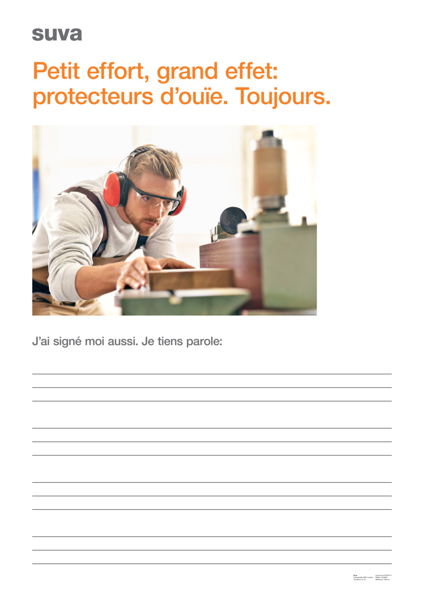 Petit effort, grand effet: protecteurs d’ouïe. Toujours.