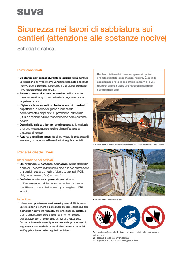 Sicurezza nei lavori di sabbiatura sui cantieri