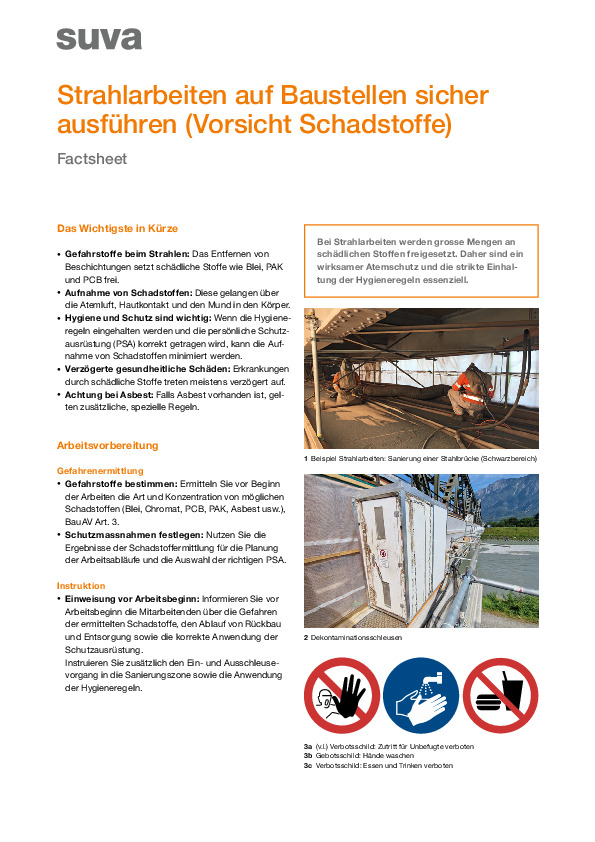 Strahlarbeiten auf Baustellen sicher ausführen