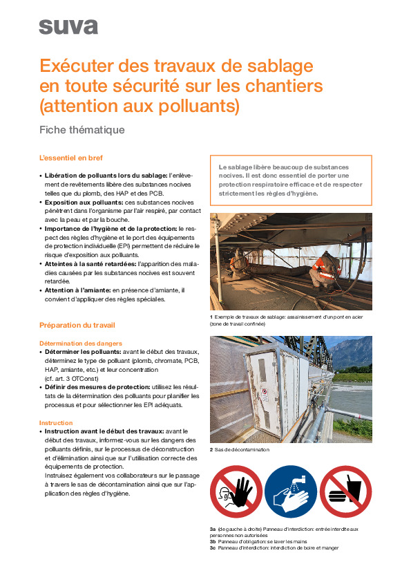Effectuer des travaux de sablage en toute sécurité sur les chantiers